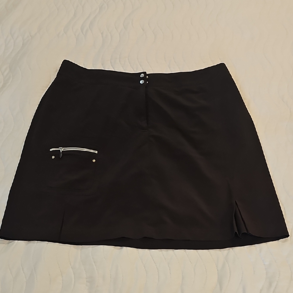 Chico's Black Mini Golf Skort with Slit